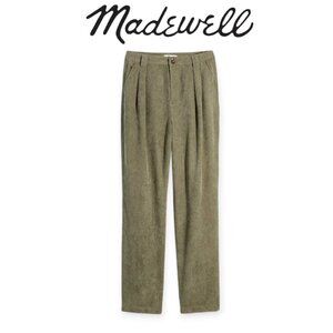 Madewell teal Curvy Corduroy High-Rise Tapered Pants size 12 EUC Fall Perfection